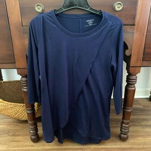 Motherhood Maternity Navy Nursing Shirt